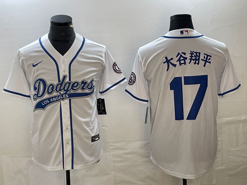 Men Los Angeles Dodgers 17 Ohtani White Nike Game MLB Jersey style 10